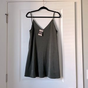 Audrey 3+1 Olive Green Mini Slip Dress